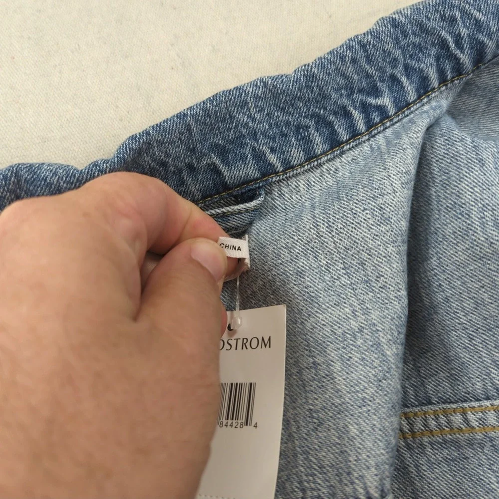 Good American Denim Jacket Womens 6 Blue Trucket Crop - Picture 12 of 15